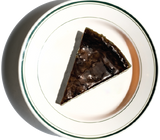 Slice of Matcha Basque cheesecake